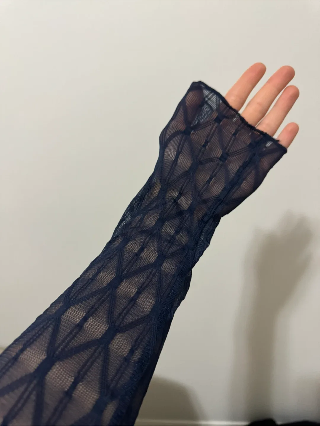 Mesh Long Sleeve Top - Navy image indicator(2)