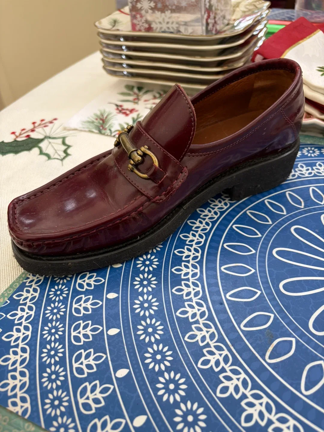 Italy Burgundy Leather Loafer - Size 39