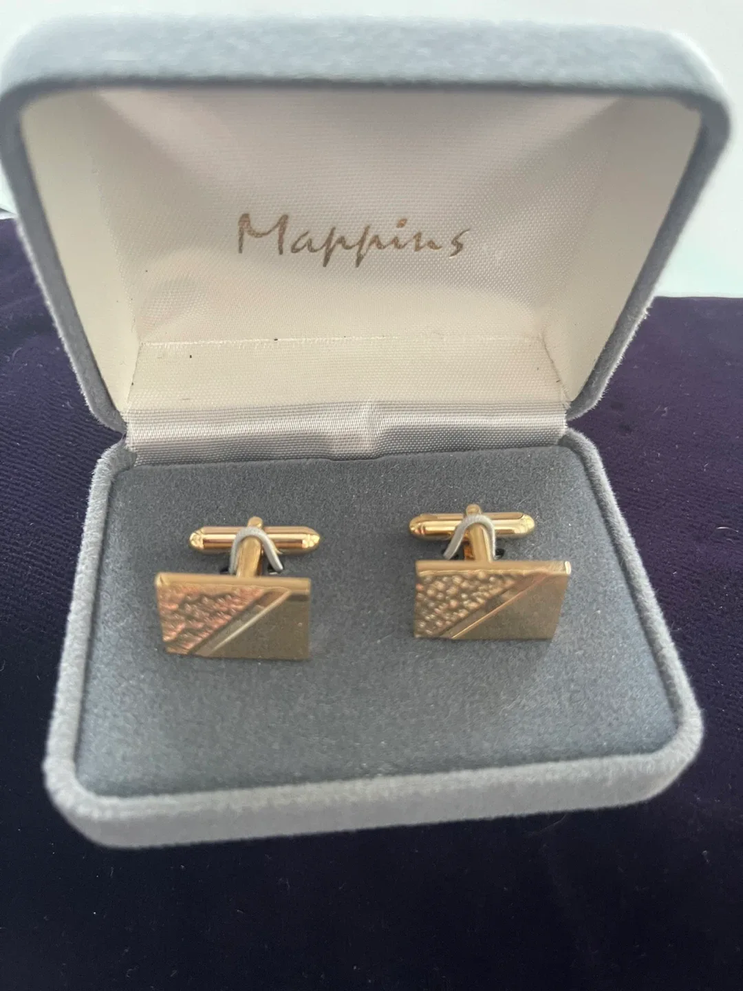 Mappins Gold Cufflinks with Box