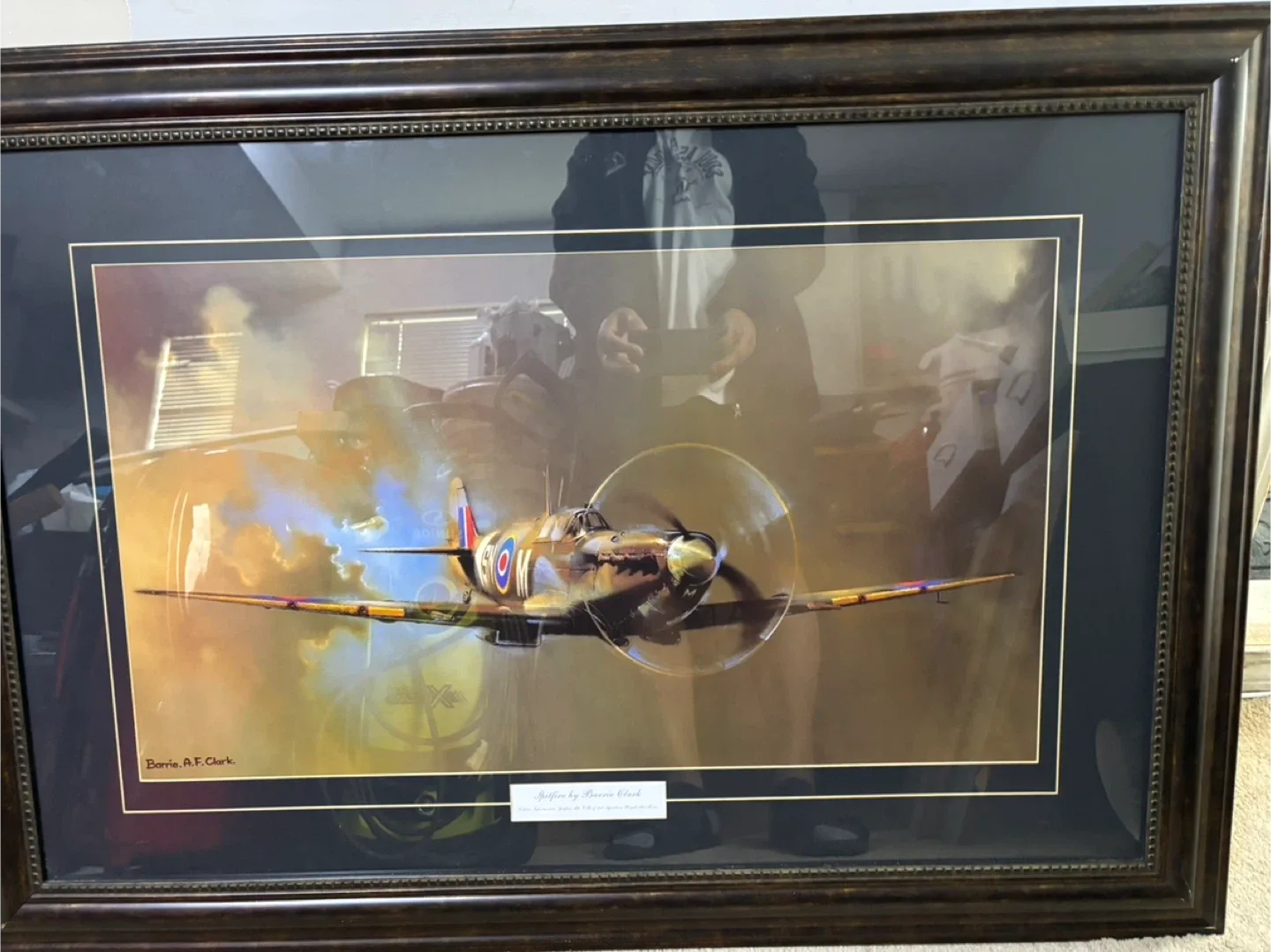 Framed Spitfire Print by Barrie A.F. Clark