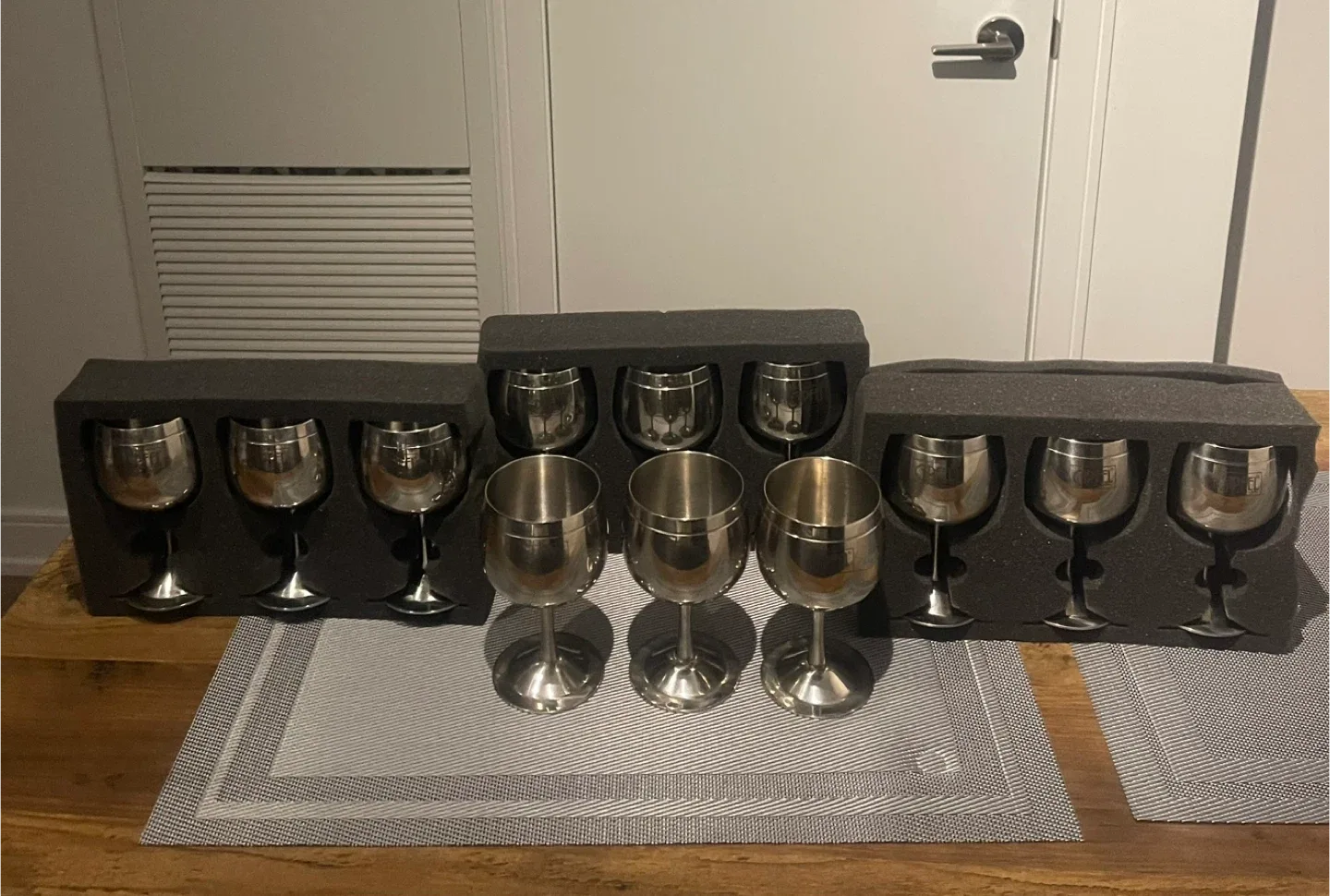 Riffel International Stainless Steel Wine Glasses, Set of 12