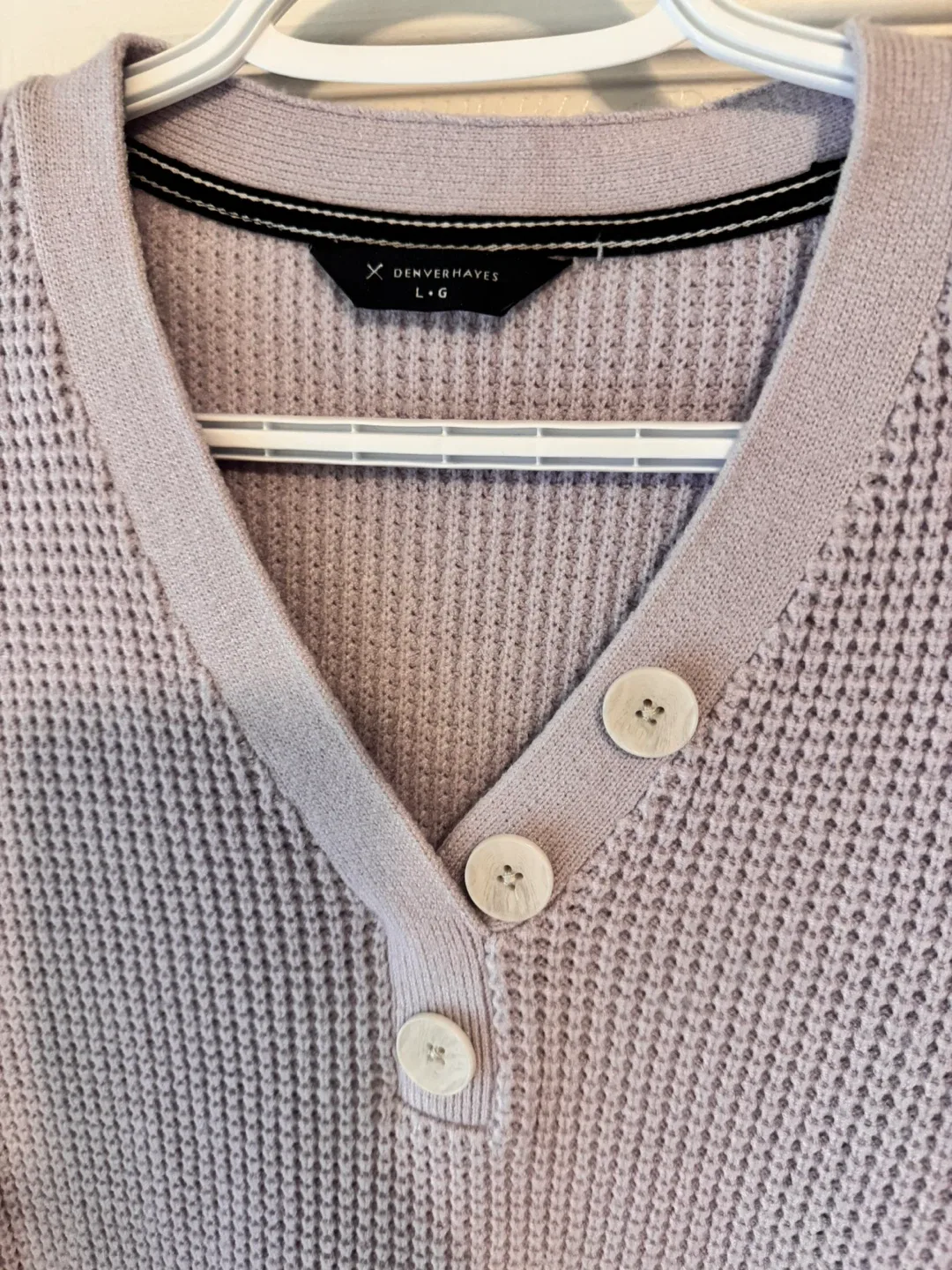 Denver Hayes L/G Lavender Button Sweater image indicator(4)