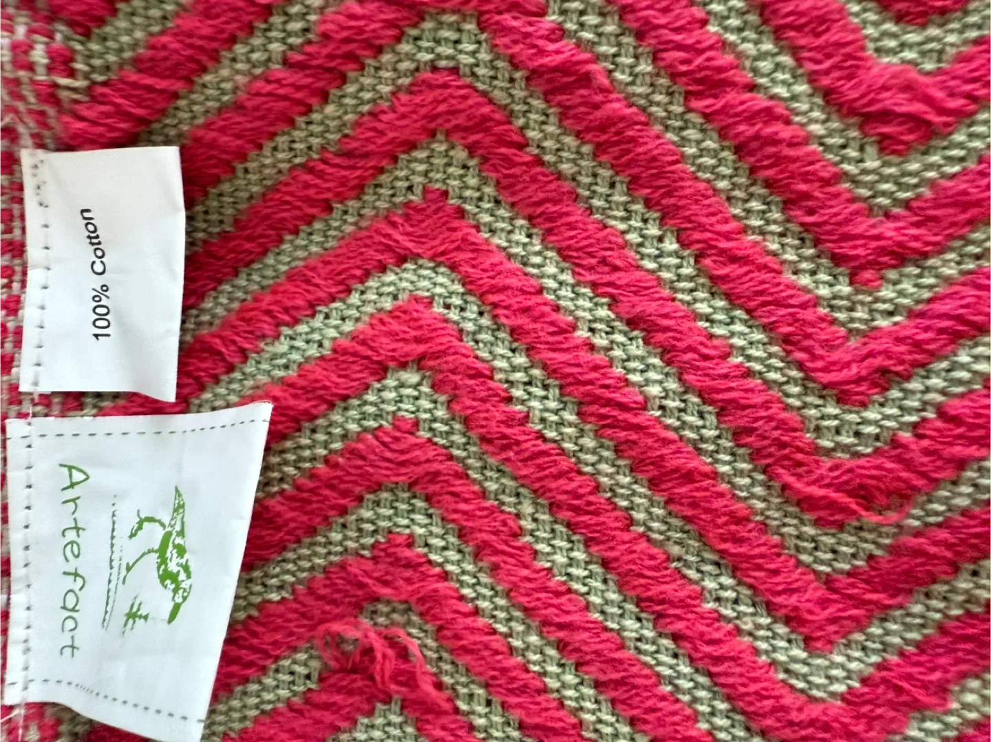 Artefact Throw Blanket - Pink & Green, 43" x 59" image indicator(2)