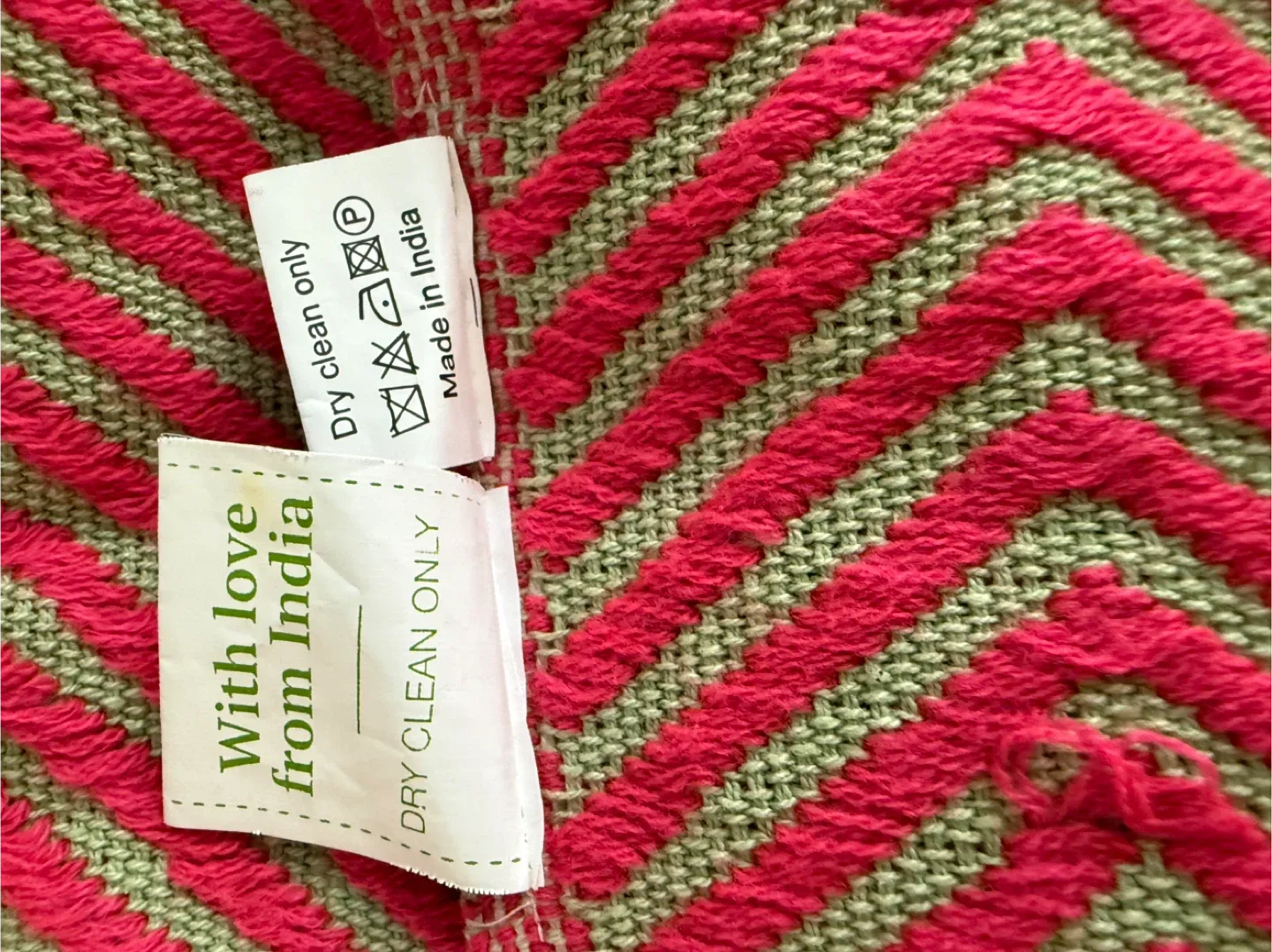 Artefact Throw Blanket - Pink & Green, 43" x 59"