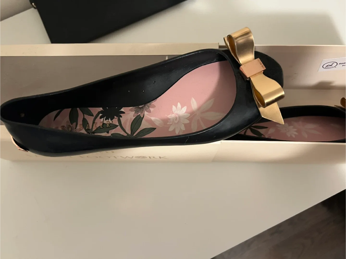 Ted Baker Dahlia Flat Bow Jelly Pump - Black, Size 8 image indicator(4)