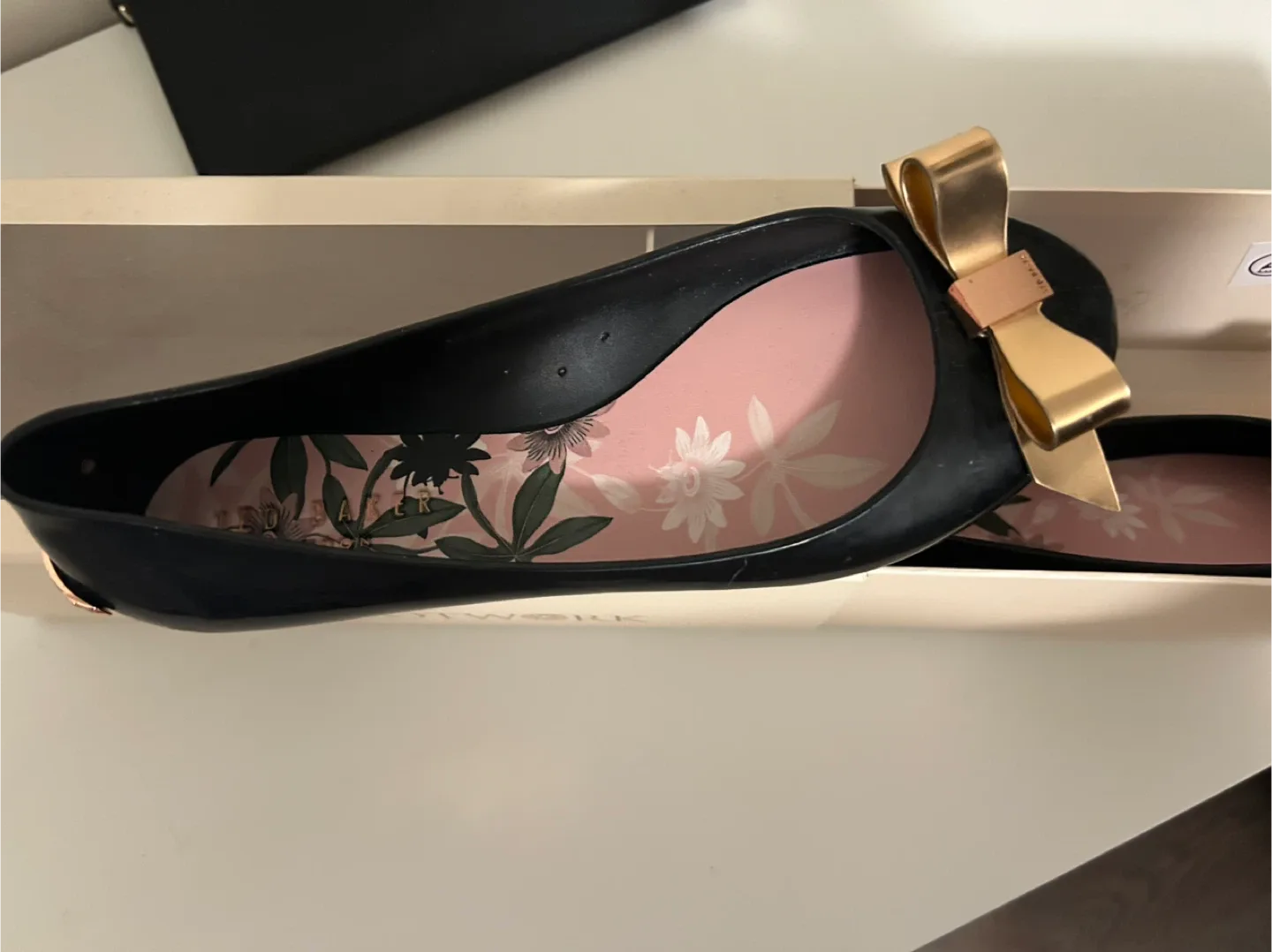 Ted Baker Dahlia Flat Bow Jelly Pump - Black, Size 8 image indicator(3)