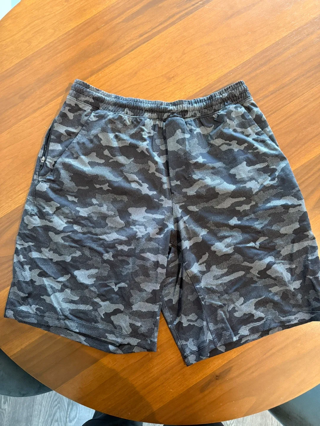 Lululemon Men's Pace Breaker Grey/Black Camo Shorts 9” - Large