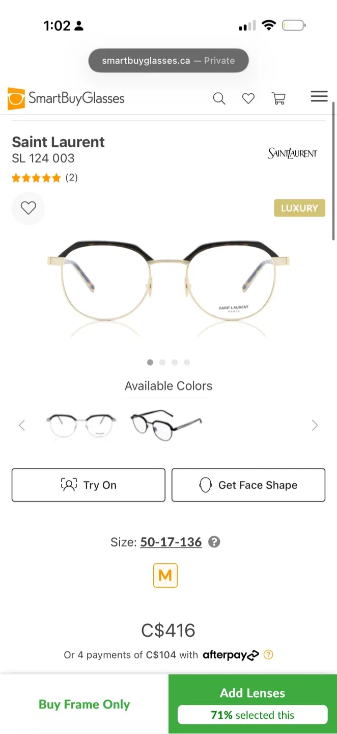 Saint Laurent SL 124 003 Eyeglasses image indicator(3)