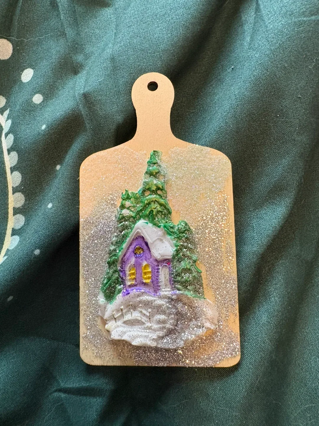 Winter Scene Wood Cutting Board Decoration