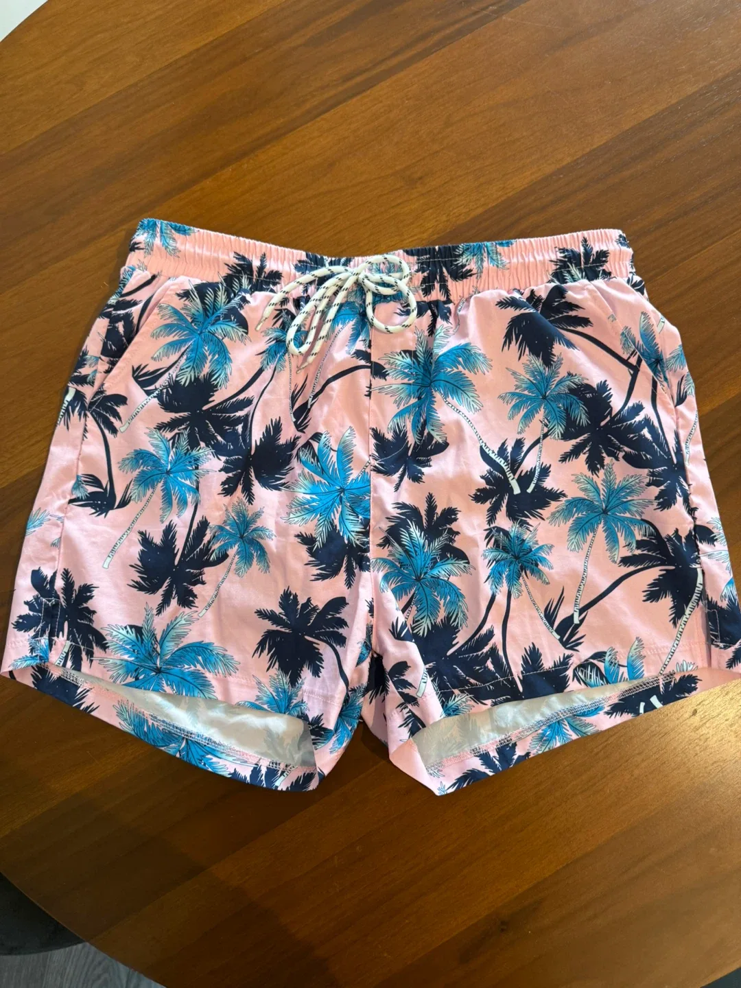 Mens Coofcandy - Pink Palm Tree Swim Shorts - Large