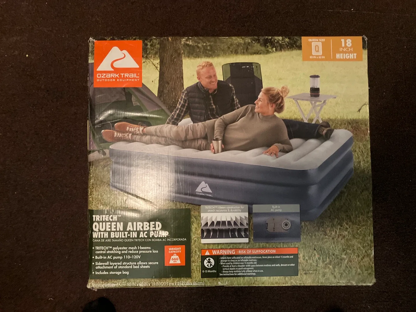 Ozark Trail Queen Airbed with Built-In AC Pump