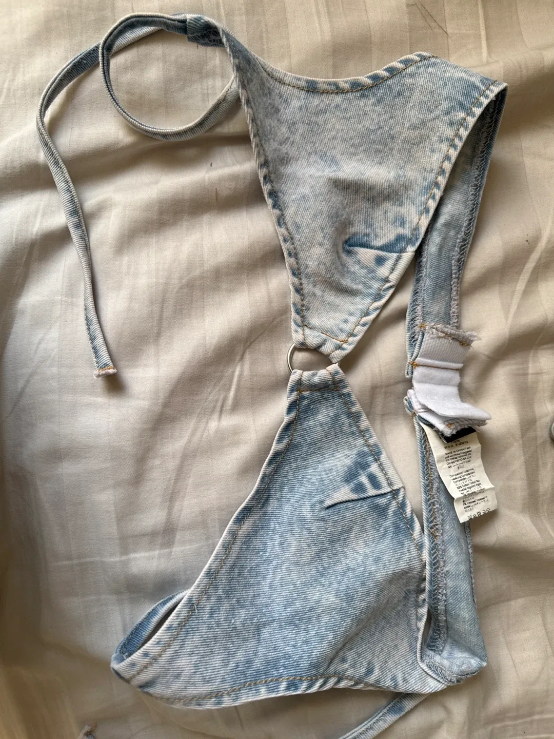Denim Halter Top - Light Wash