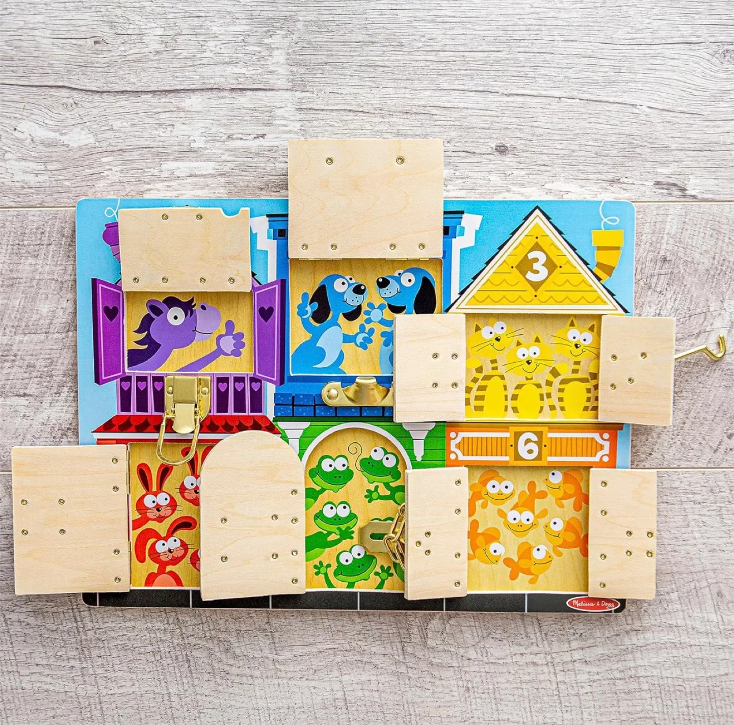 Melissa & Doug Latches Wooden Activity Board image indicator(4)