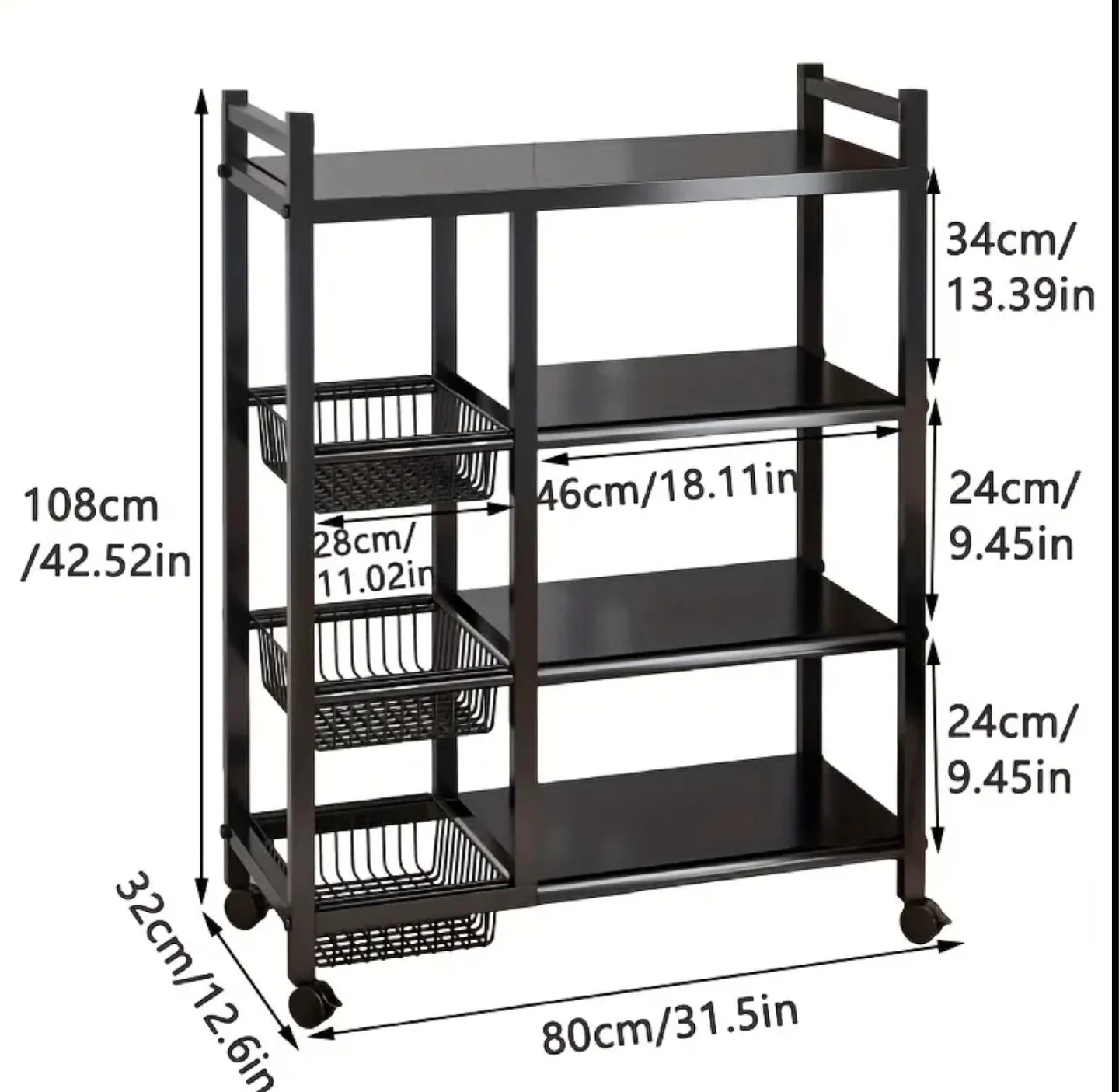 Kitchen Storage Rack with Wheels (BRAND NEW IN BOX) - photo 5