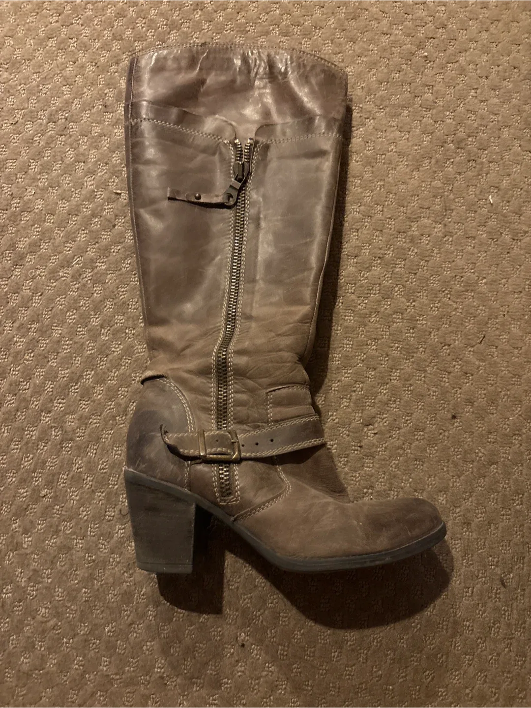 David Dixon Brown Leather Knee-High Boots image indicator(2)