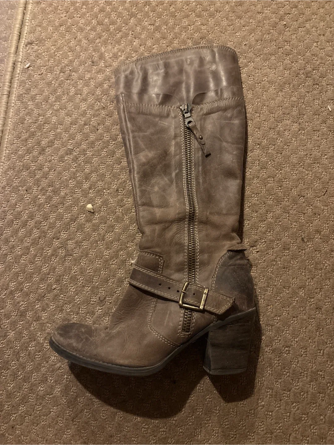 David Dixon Brown Leather Knee-High Boots image indicator(5)