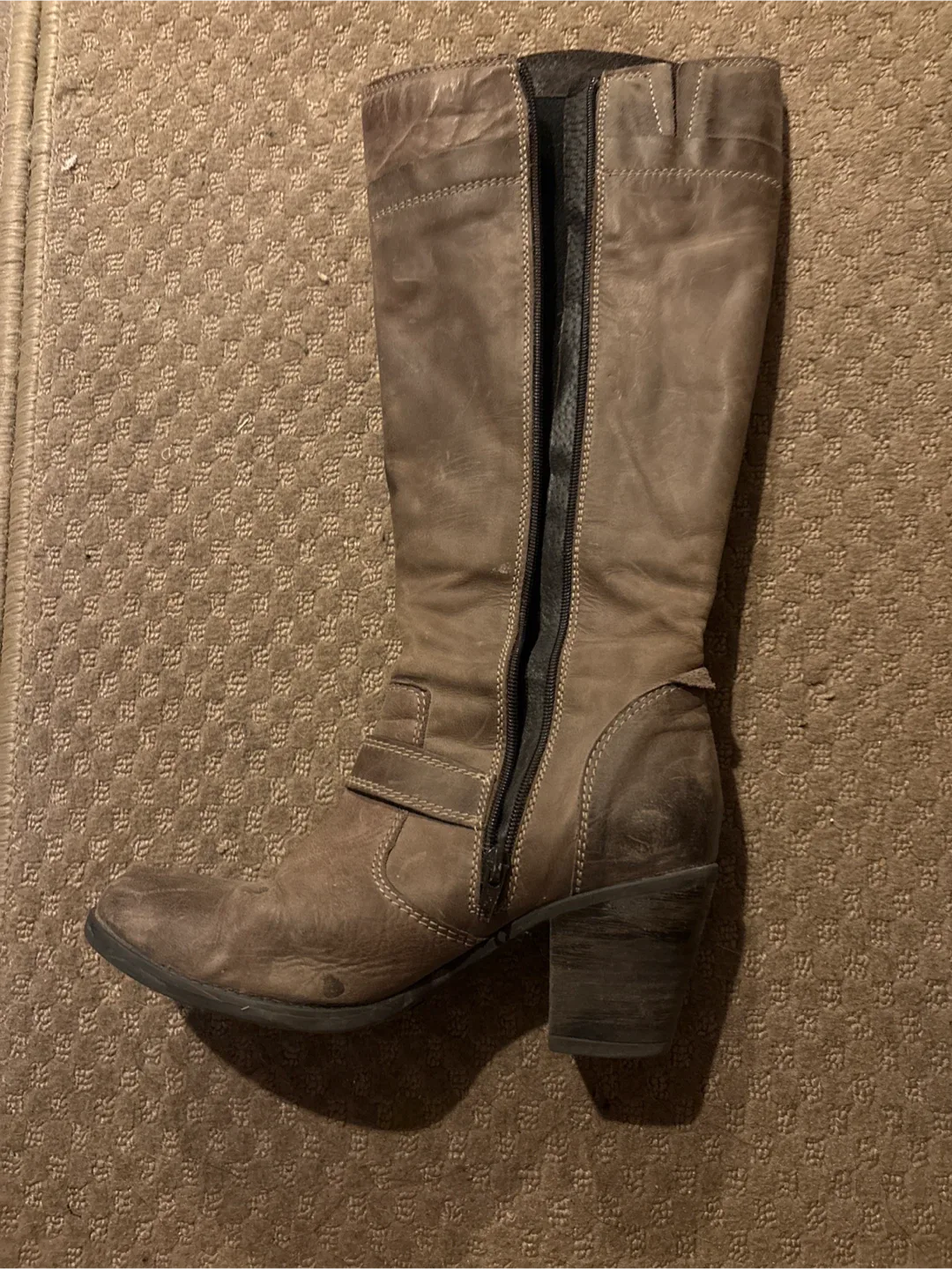 David Dixon Brown Leather Knee-High Boots image indicator(3)