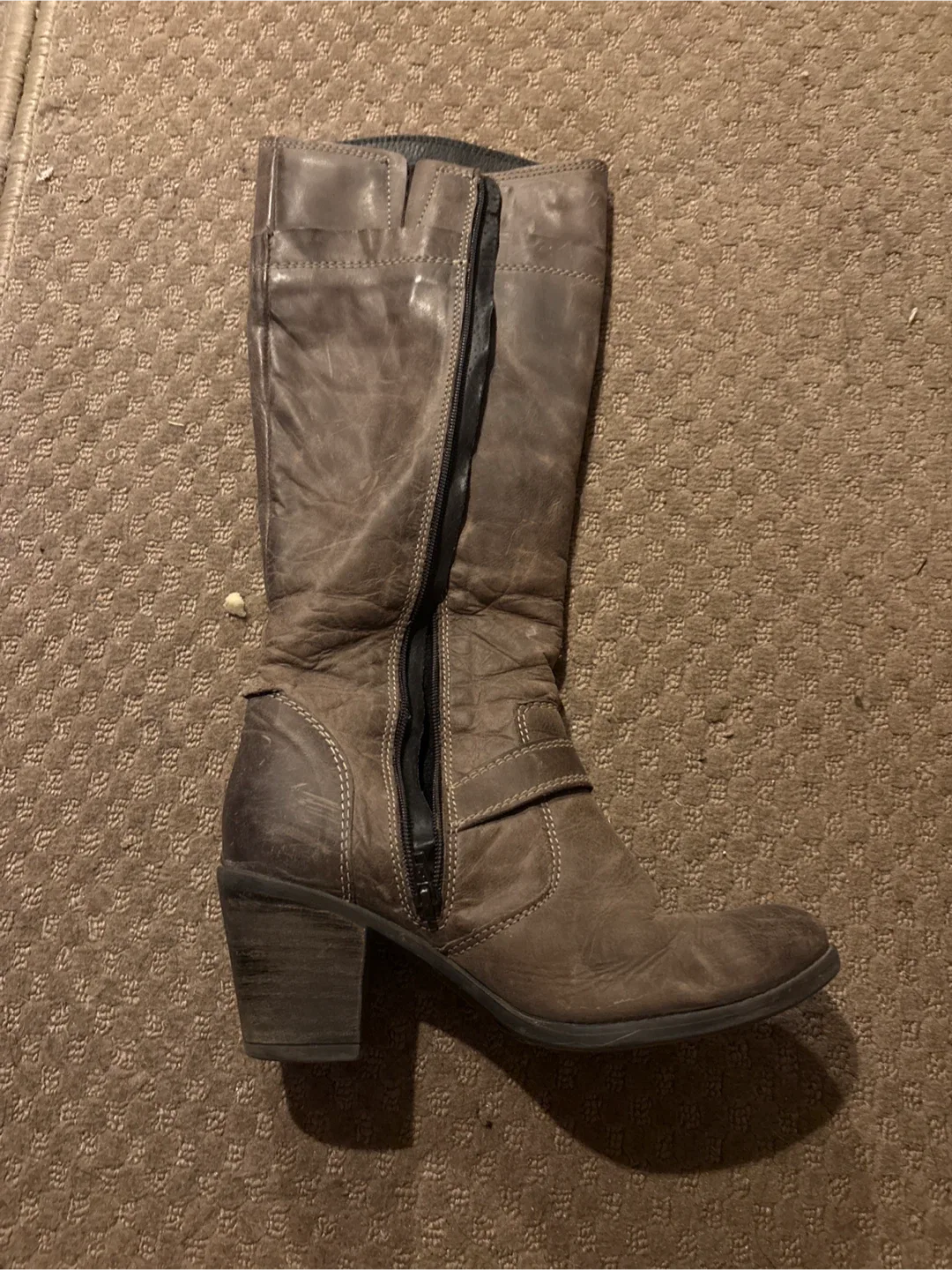 David Dixon Brown Leather Knee-High Boots image indicator(4)