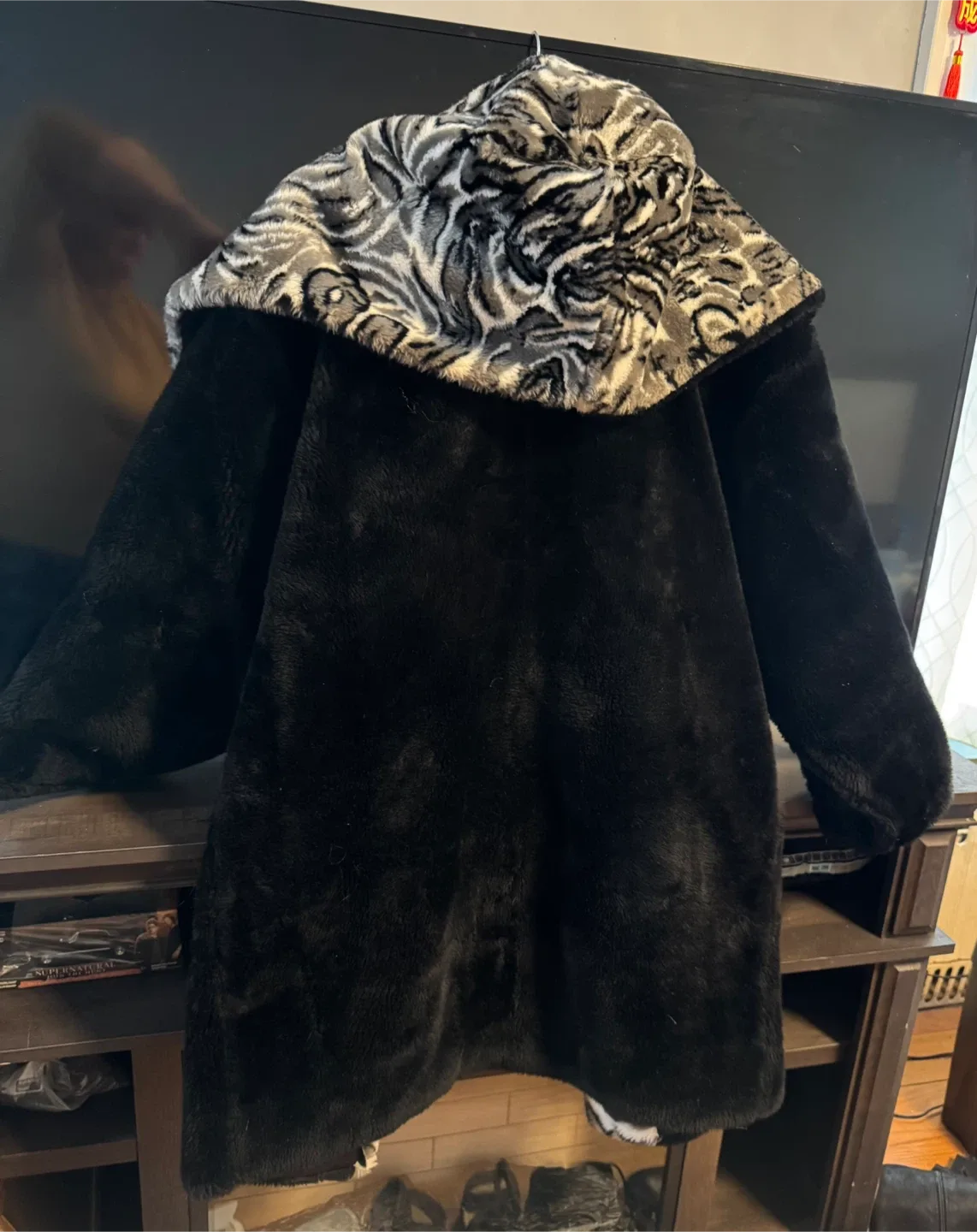 Monterey Black Faux Fur Coat