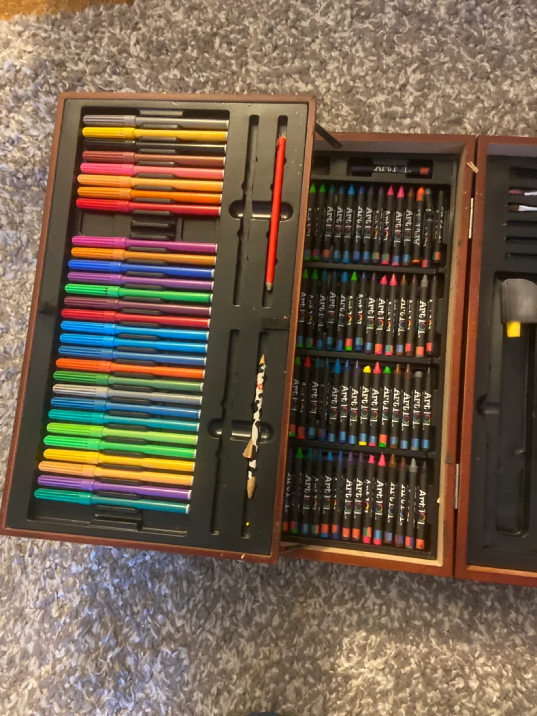 Wooden Art Set with Pencils, Crayons & Markers image indicator(3)
