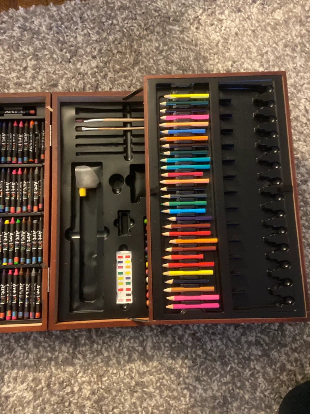 Wooden Art Set with Pencils, Crayons & Markers image indicator(2)