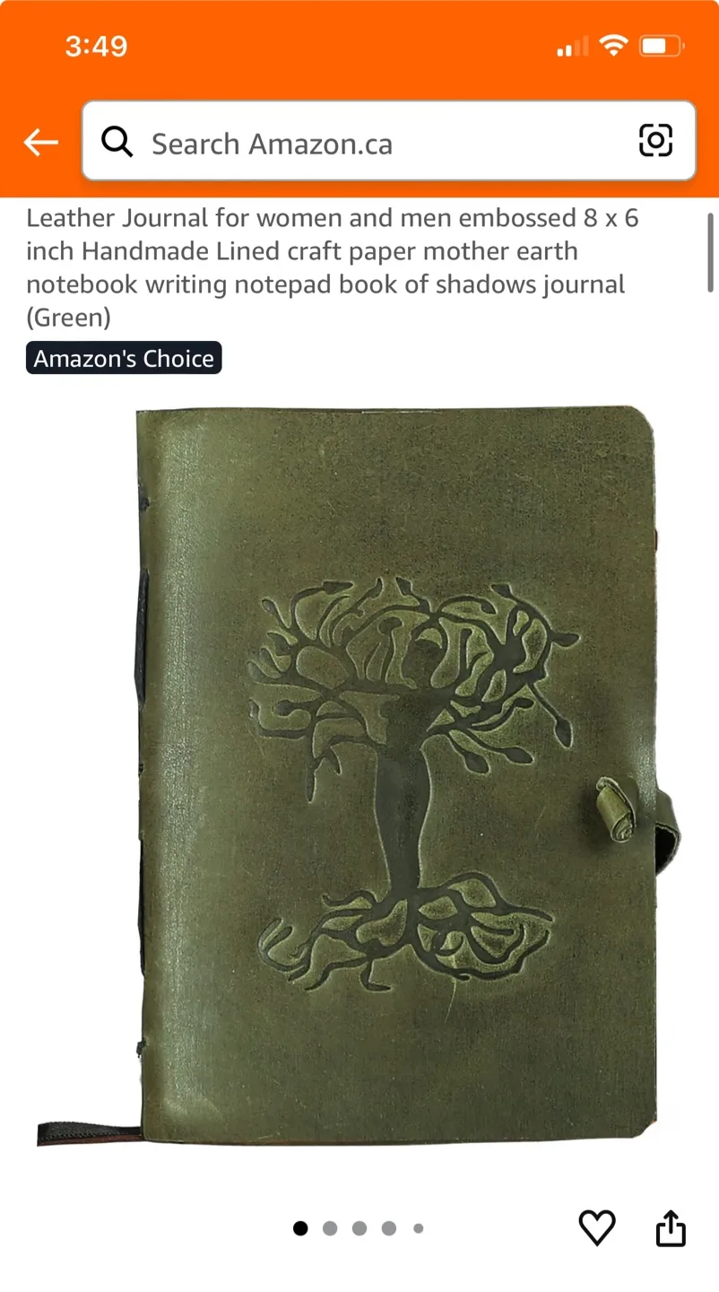 Leather Journal Embossed Tree of Life - Green