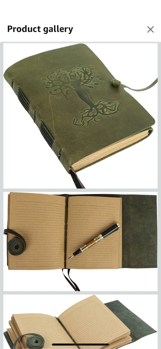 Leather Journal Embossed Tree of Life - Green image indicator(3)