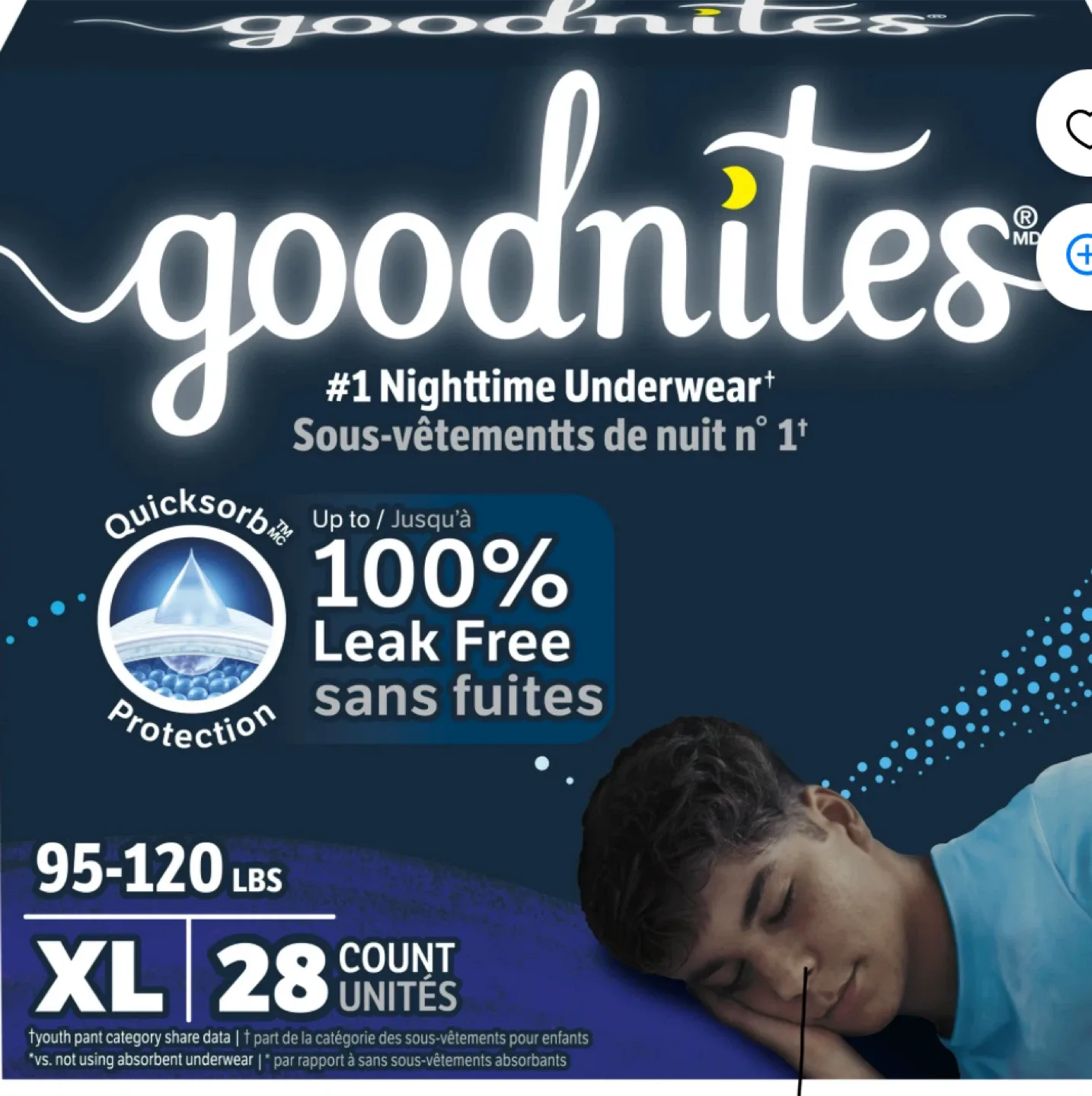 Goodnites XL (95-120 lbs) - 28 Count