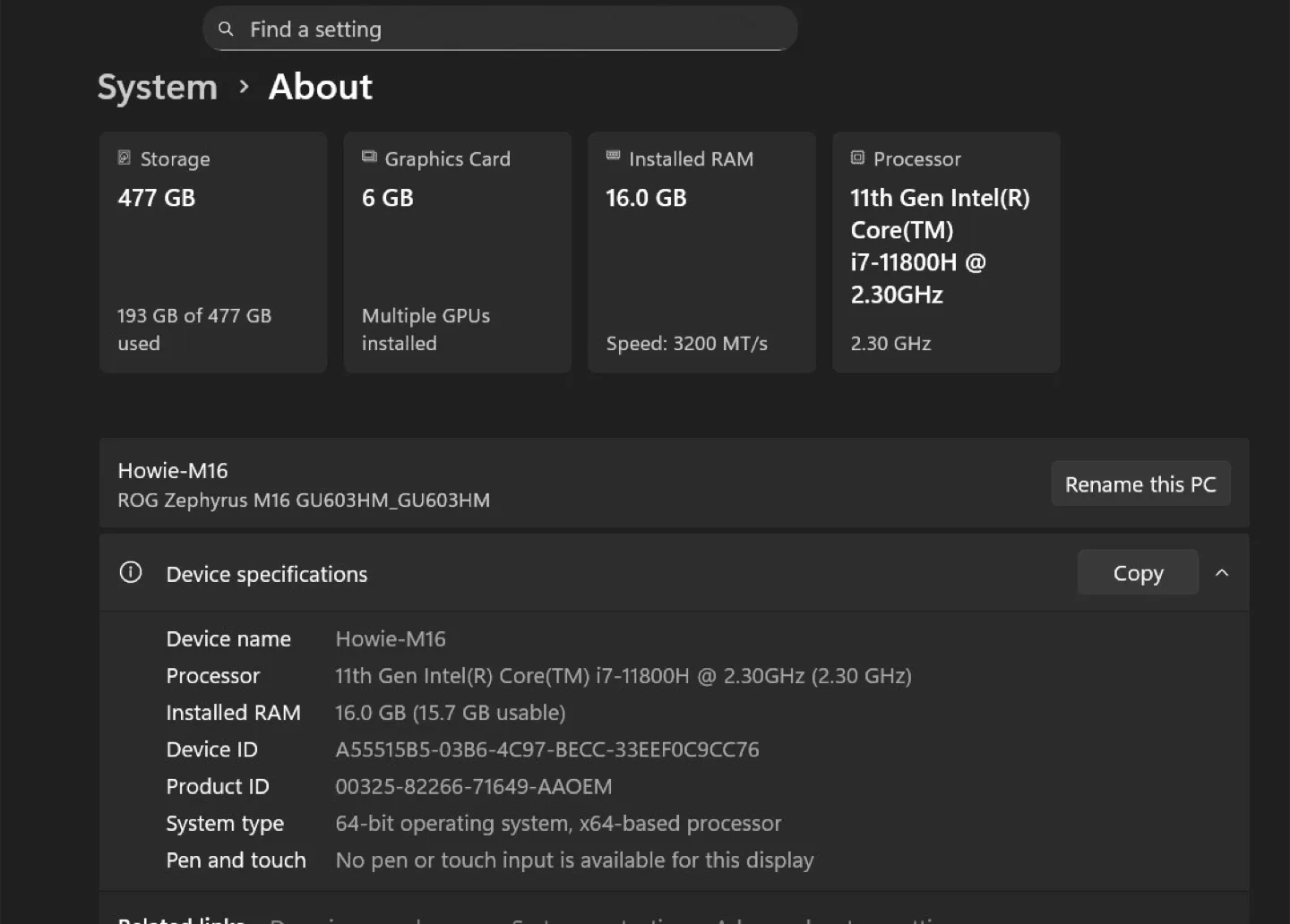 ASUS ROG Zephyrus M16 GU603 image indicator(5)