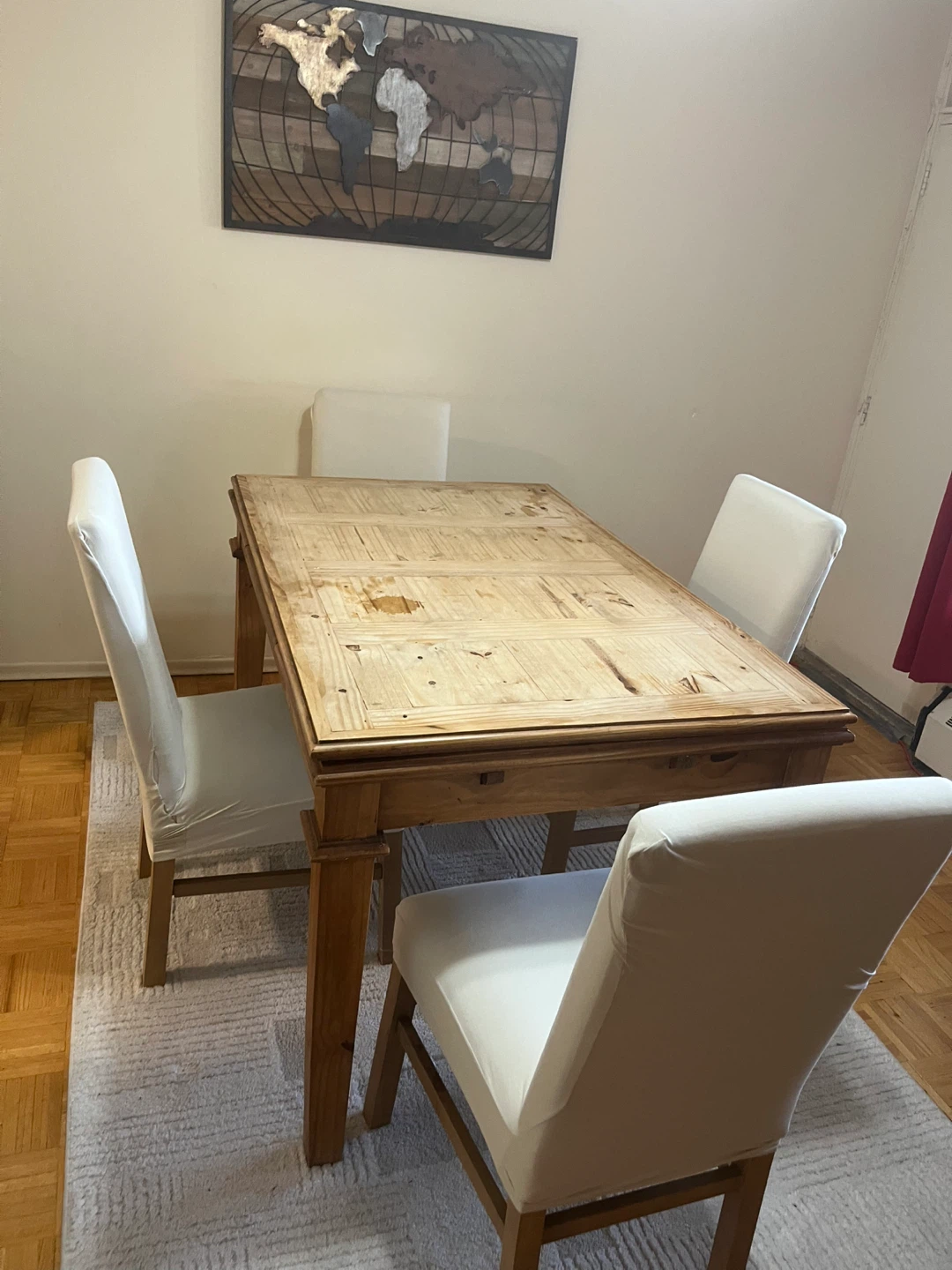 Wood Dining Table with 4 Chairs - photo 2