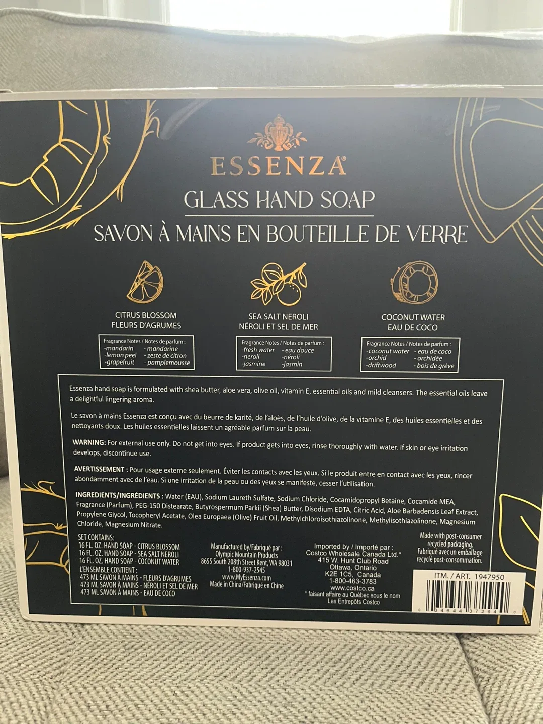 Essenza Glass Hand 3 Soap Set image indicator(2)