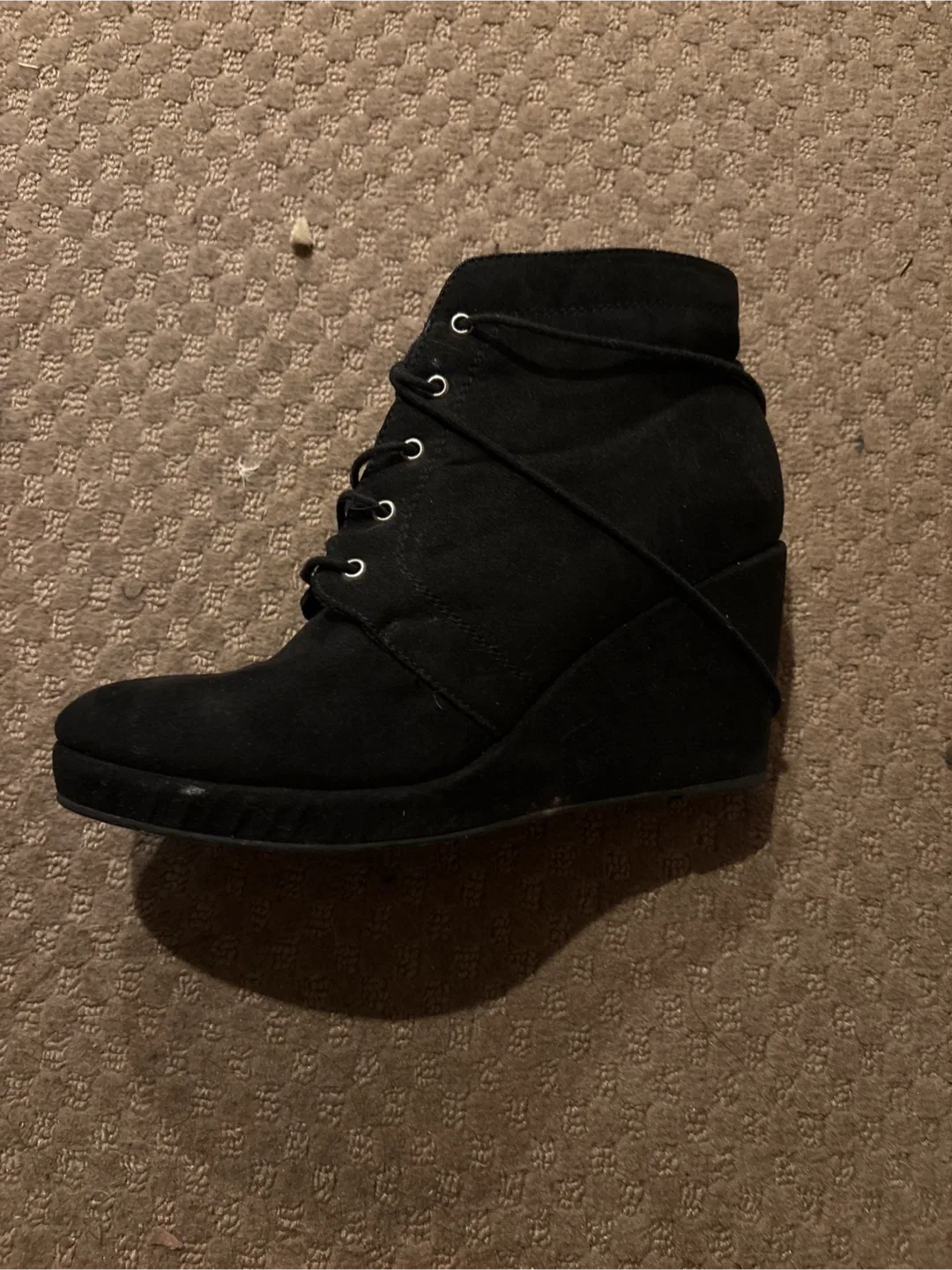 Forever 21 Black Wedge Heel Booties image indicator(3)