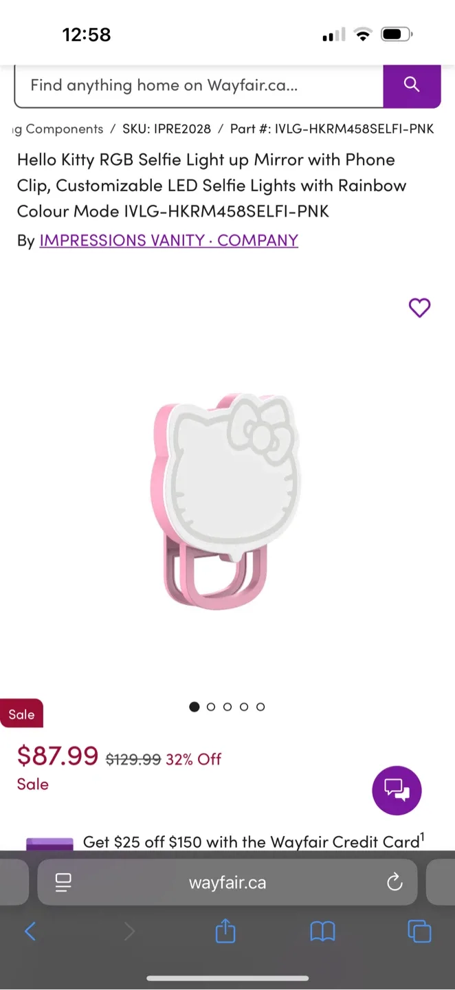 New Hello Kitty RGB Selfie Light by Impressions Vanity image indicator(5)