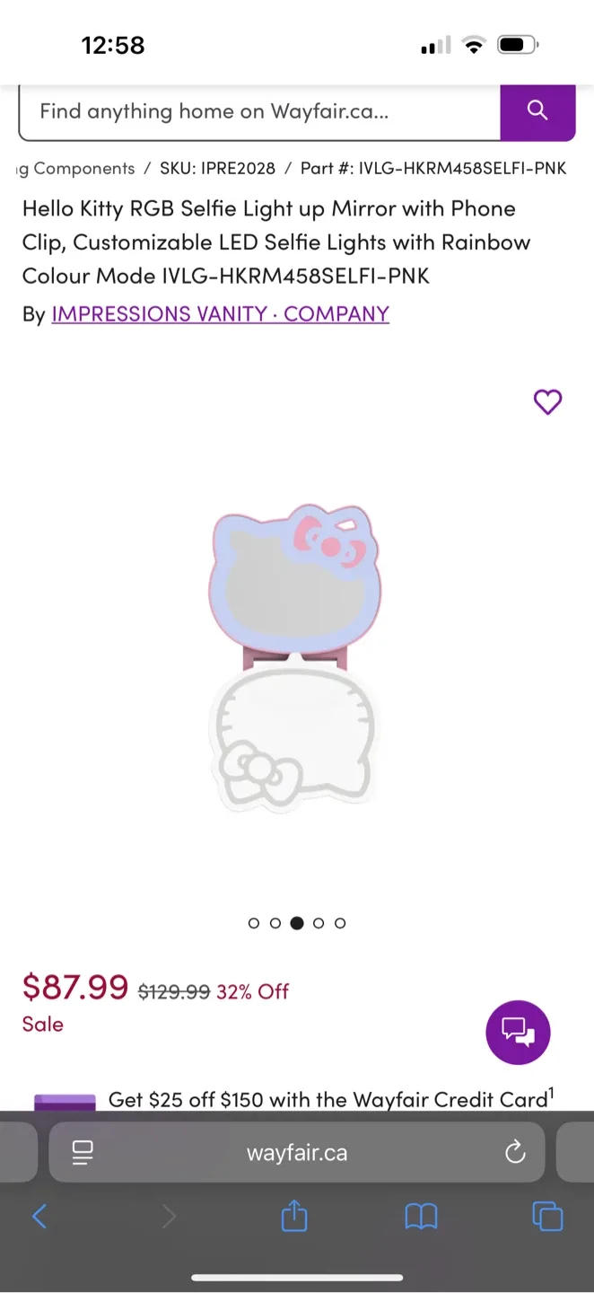 New Hello Kitty RGB Selfie Light by Impressions Vanity image indicator(7)