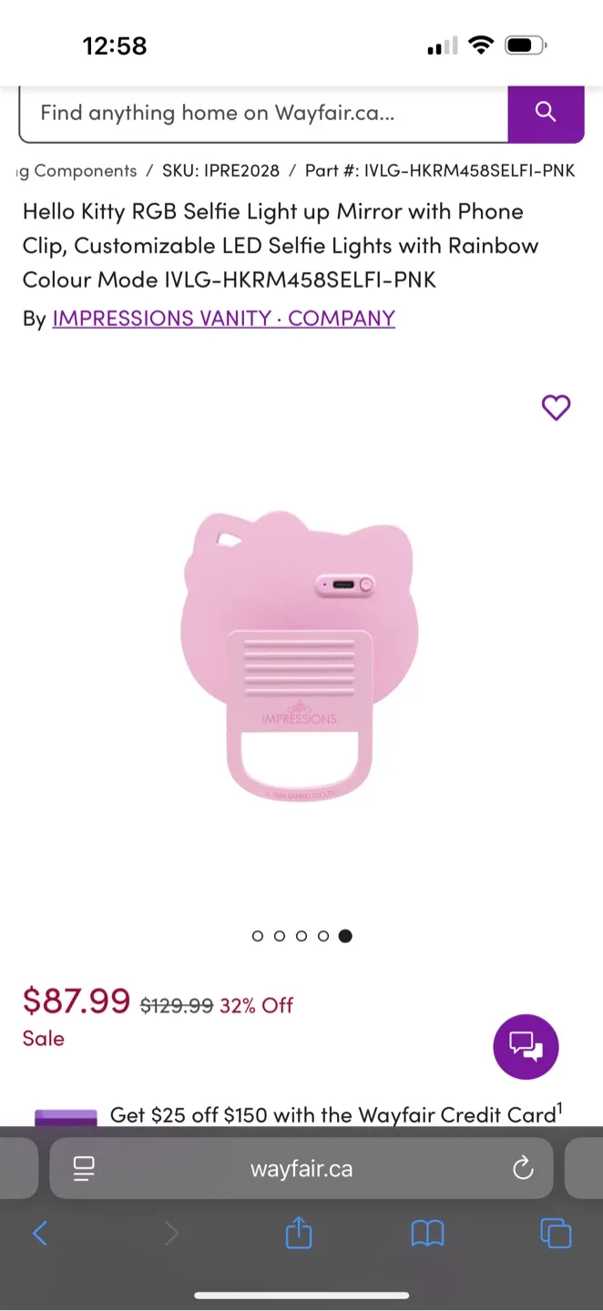 New Hello Kitty RGB Selfie Light by Impressions Vanity image indicator(10)