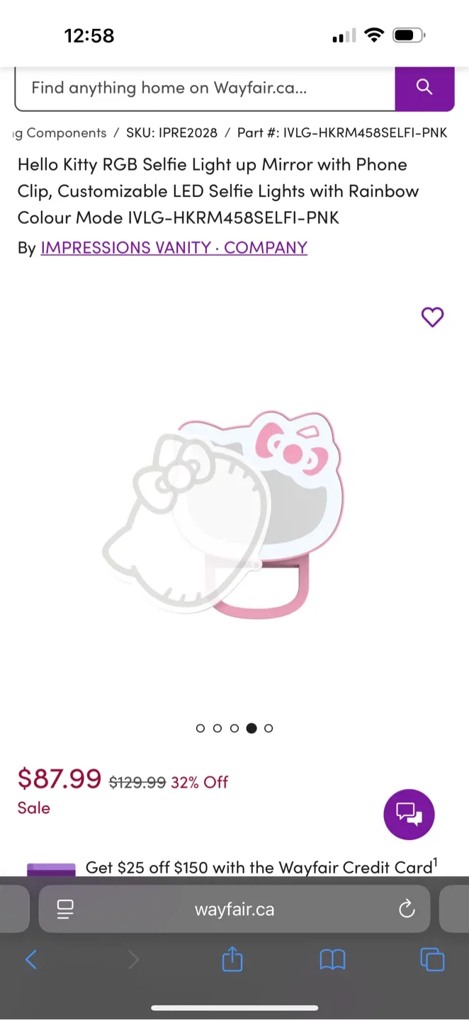 New Hello Kitty RGB Selfie Light by Impressions Vanity image indicator(9)