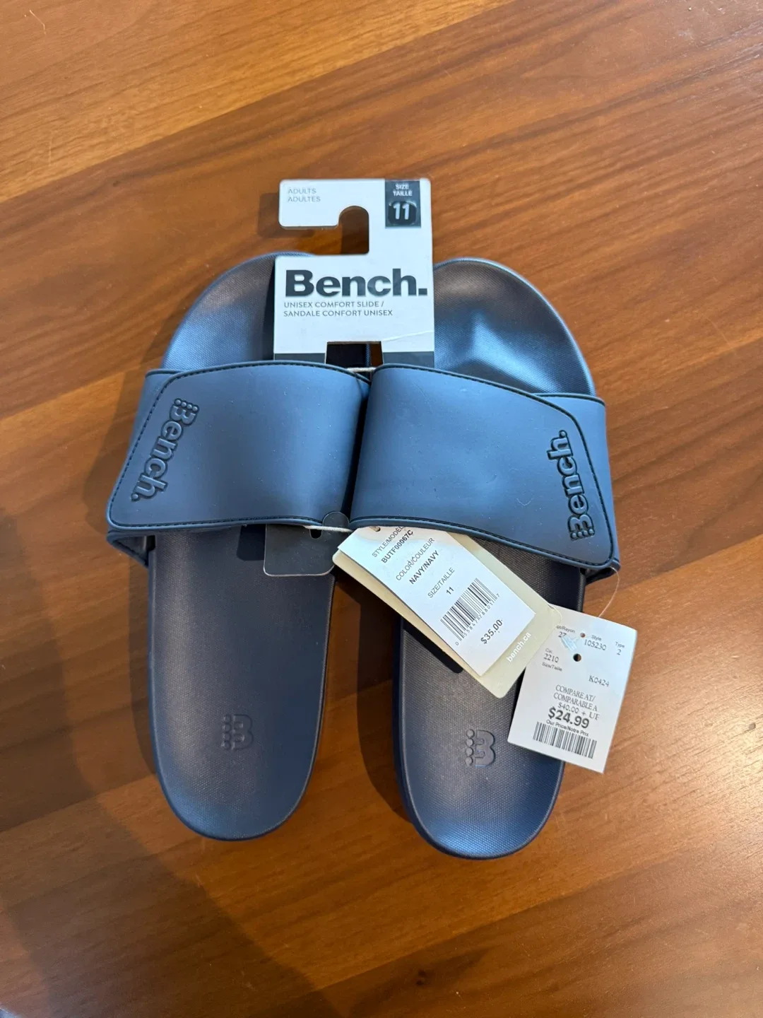 Bench Men’s Comfort Slide, Size 11, Navy