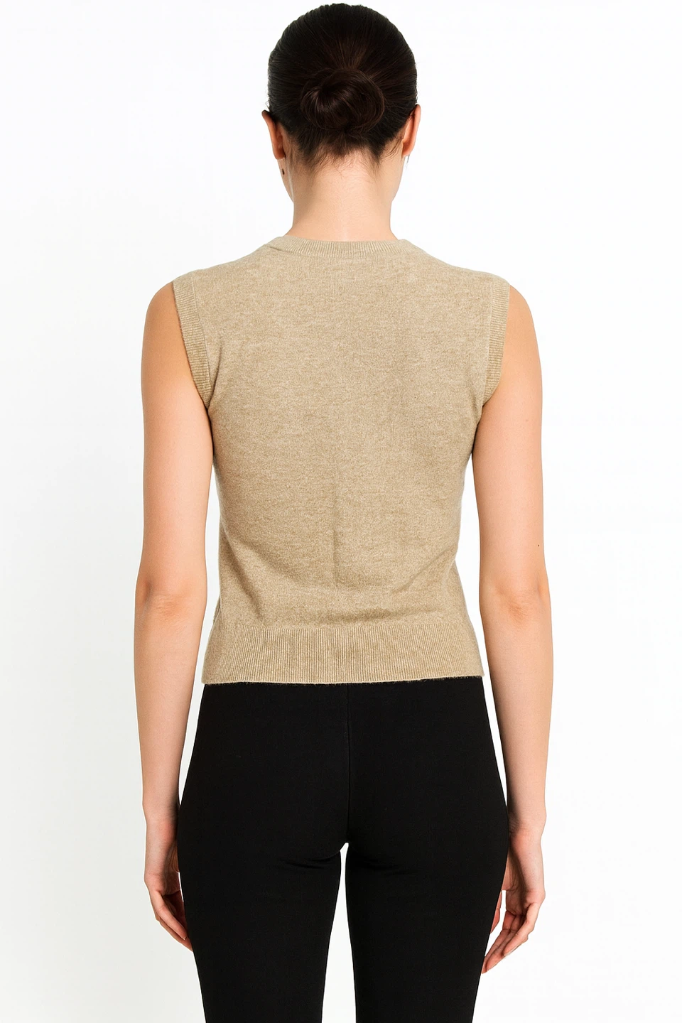 Esprit Women Sleeveless Wool Knit Sweater Vest Size M Beige - photo 2