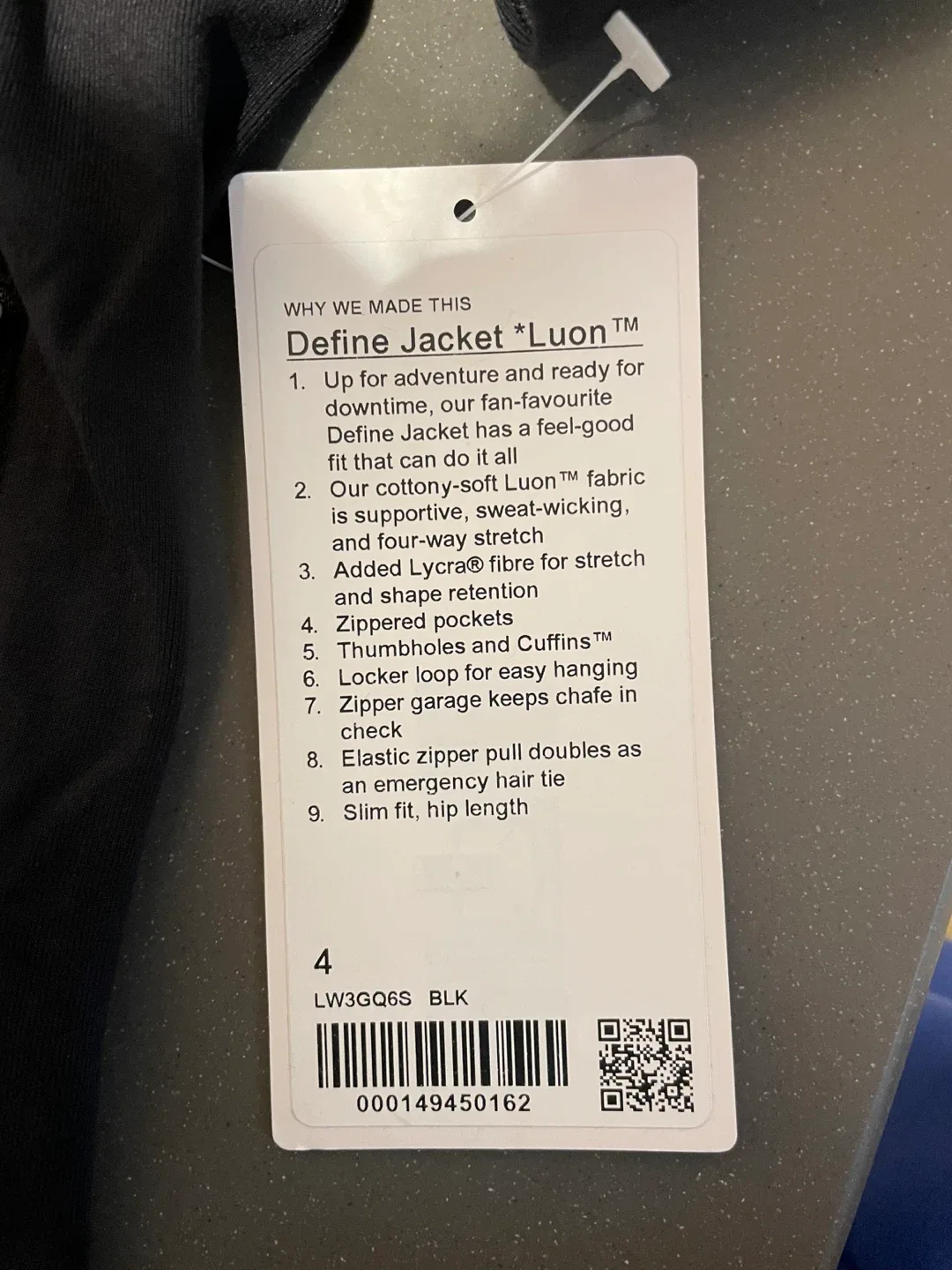 Lululemon Define Jacket *Luon Black Size 4 image indicator(3)