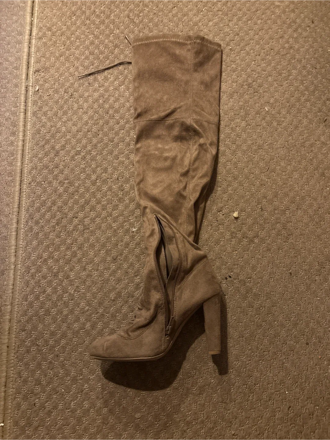 Fashion Nova Taupe Thigh High Heeled Boots image indicator(3)