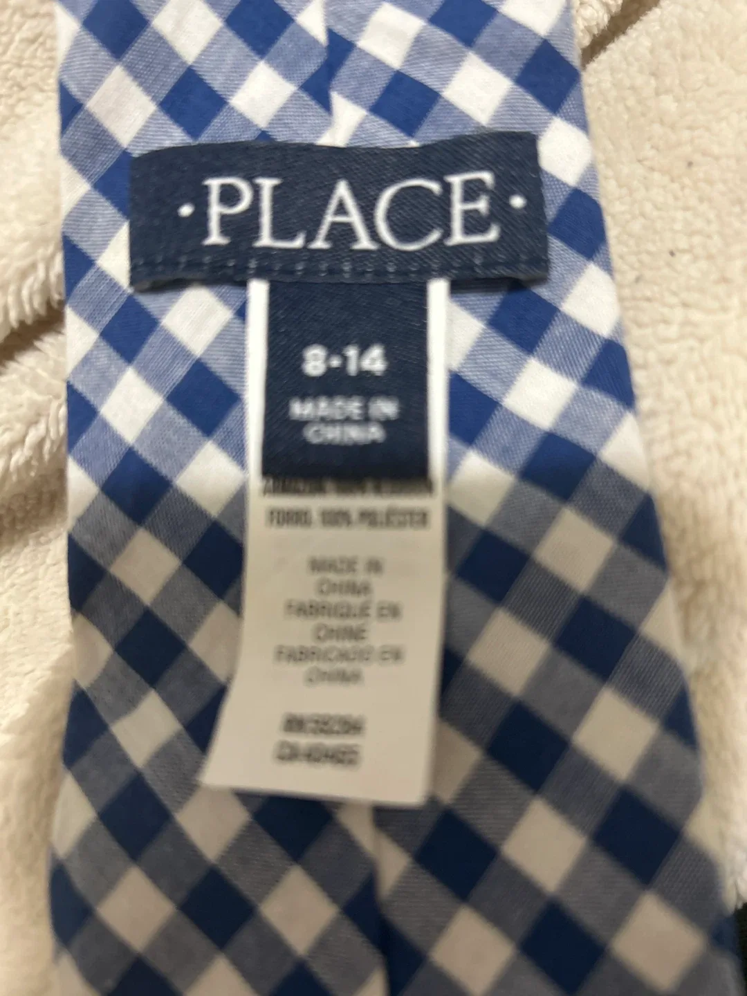 Blue & White Gingham Necktie image indicator(2)