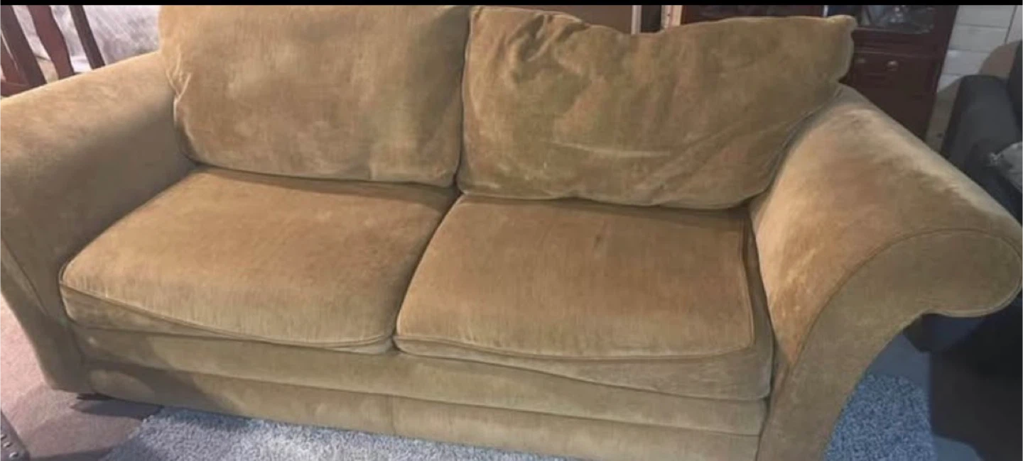 FREE gold-Beige Loveseat Sofa