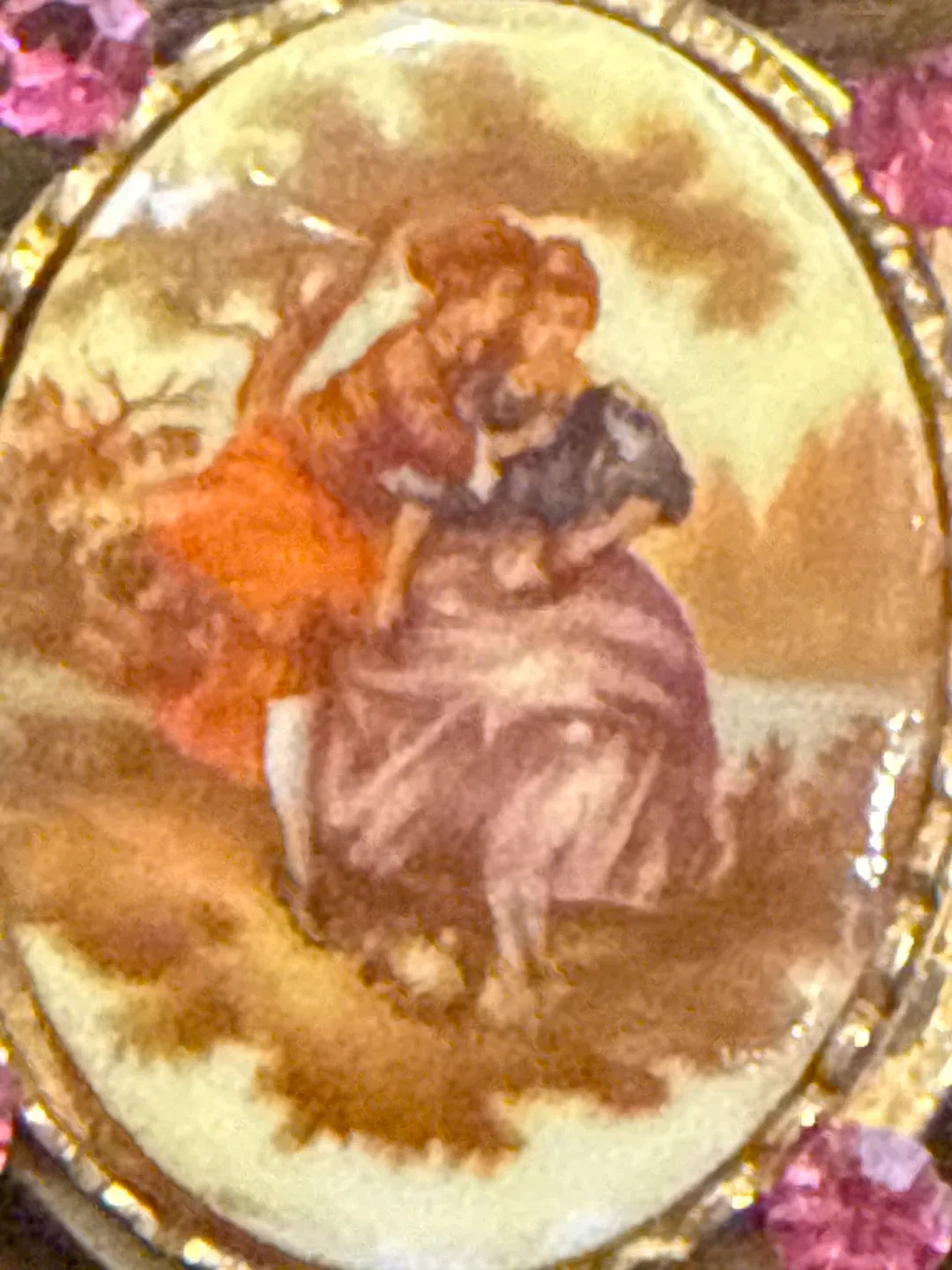 Vintage Style Brooch with Pink Accents image indicator(2)