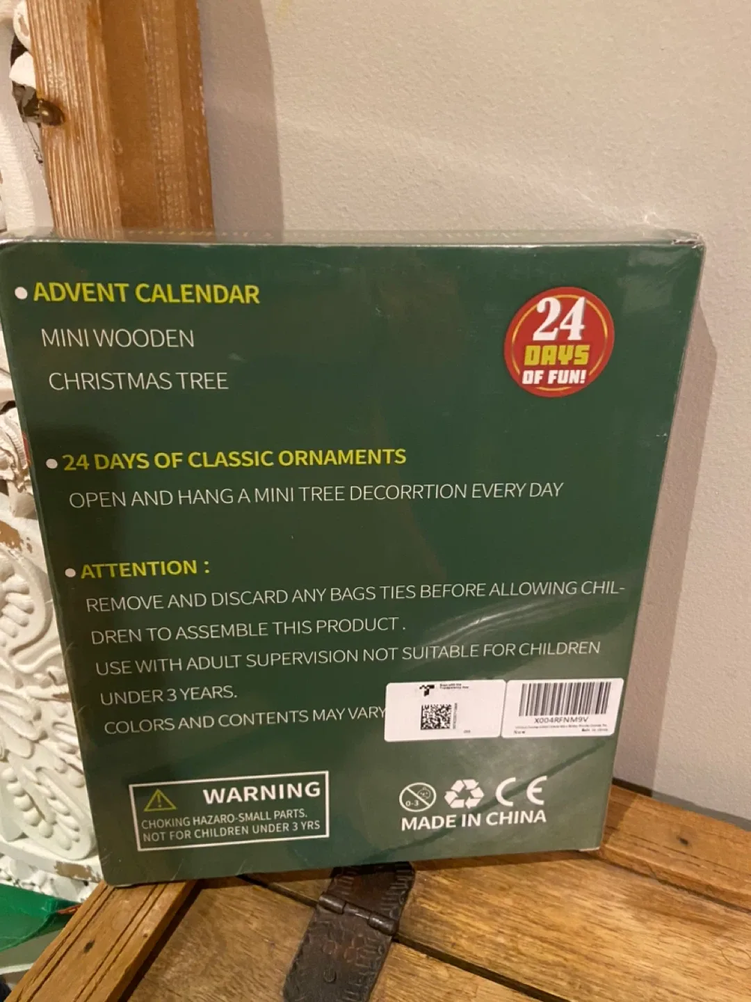 New Advent Calendar Wooden Christmas Tree with Ornaments image indicator(6)