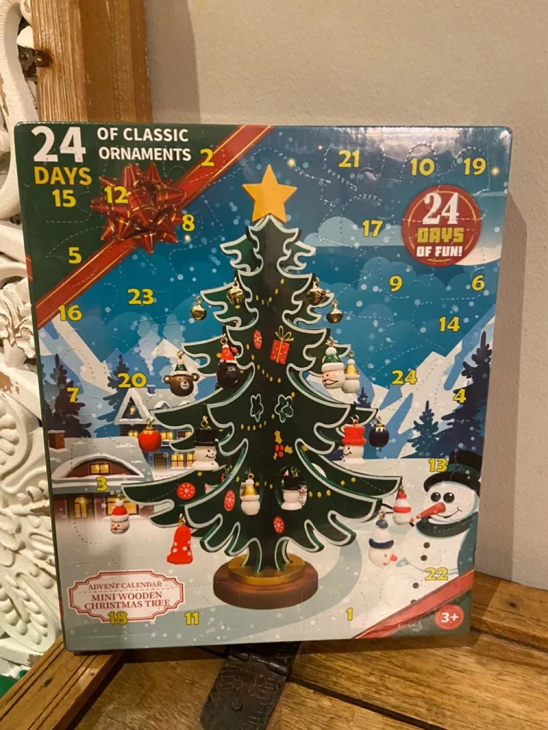 New Advent Calendar Wooden Christmas Tree with Ornaments image indicator(5)
