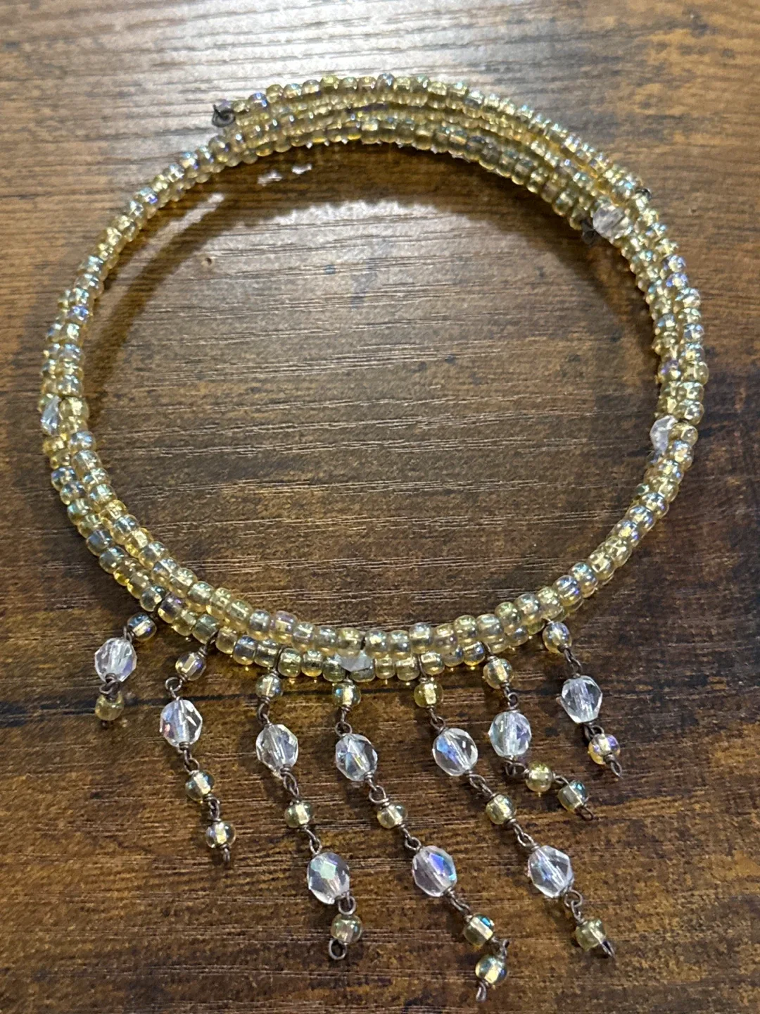 Beaded Choker with Dangles - Gold image indicator(3)