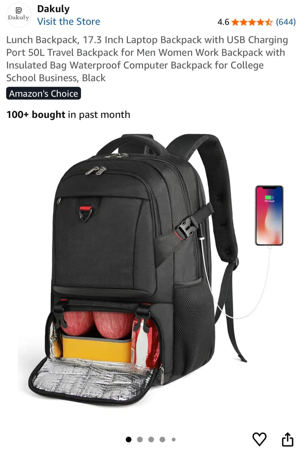 Dakuly Laptop Backpack, Black