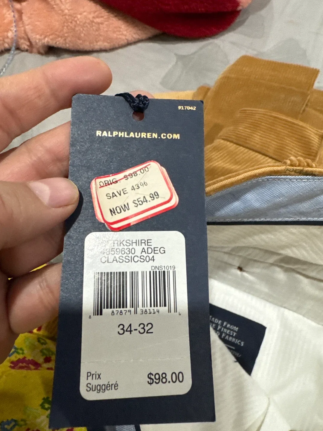 Polo Ralph Lauren Classic Fit Corduroy Pants 34-32 image indicator(2)