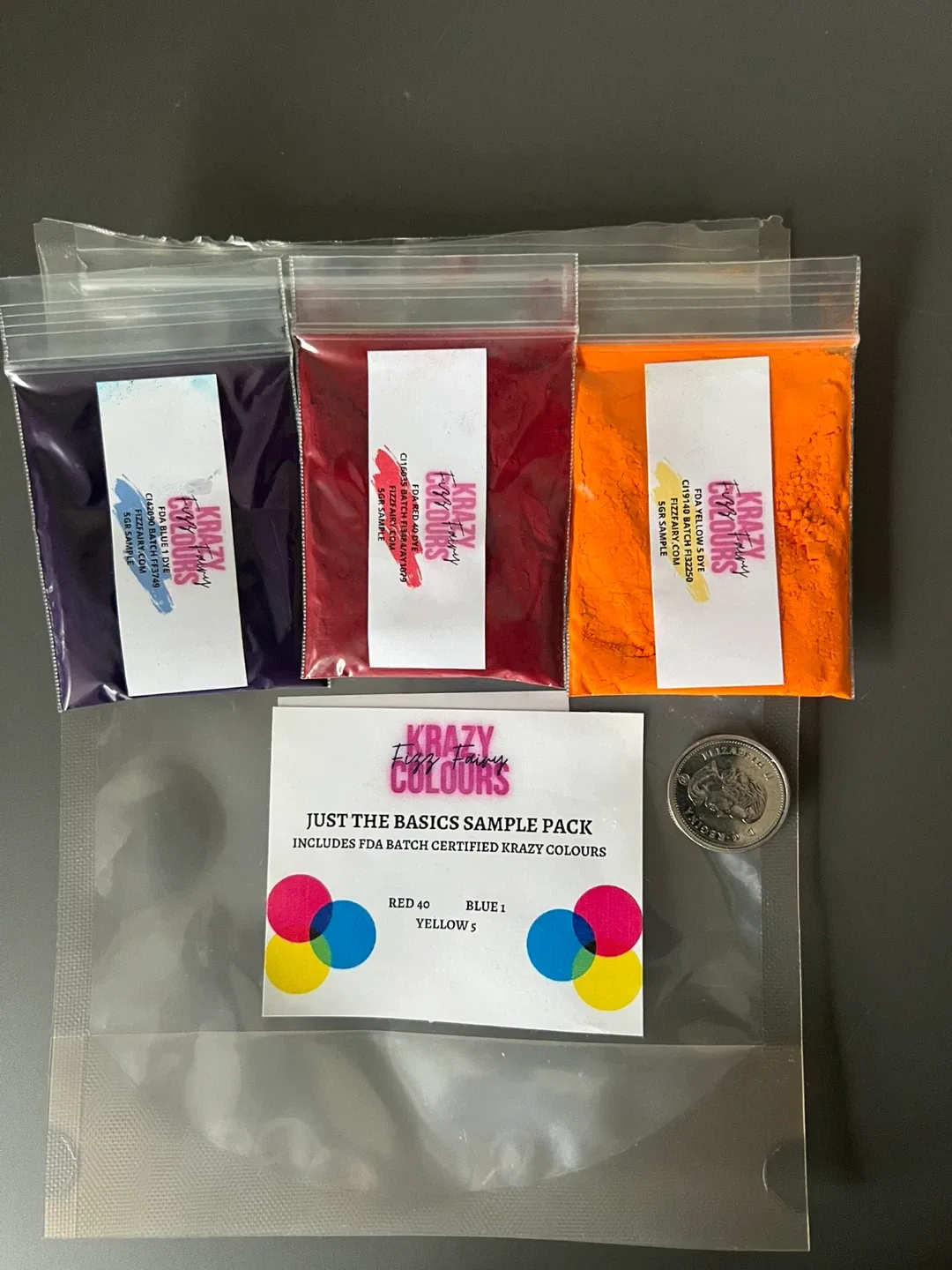 Bath bomb Krazy Colours dyes with poly80