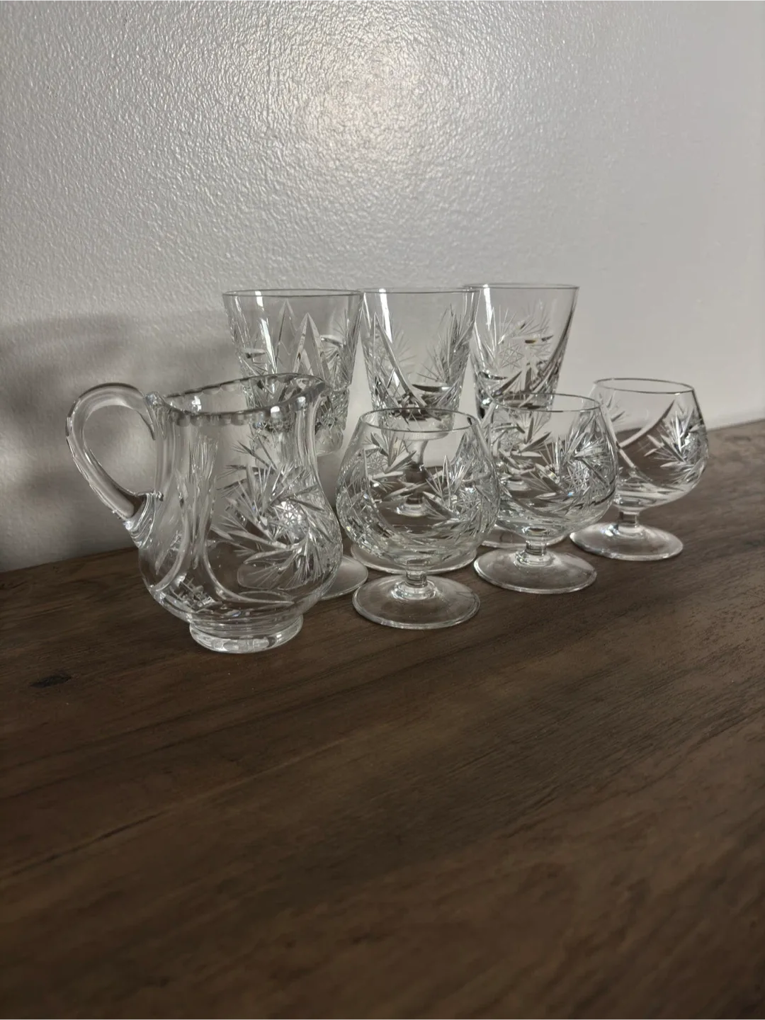 Crystal Glassware Set Pinwheel Design - Black Friday Sale!